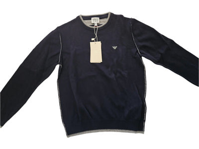 Boys Sweater - Armani Junior kidswear - Navy Jumper