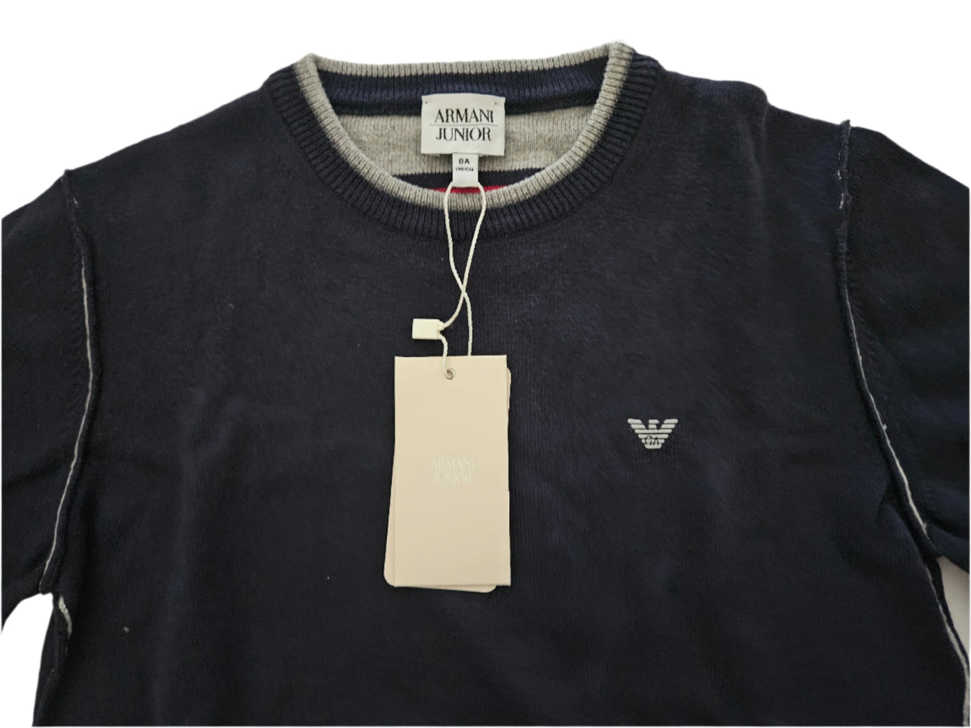 Boys Sweater - Armani Junior kidswear - Navy Jumper