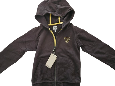 Boys Sweatshirt - Armani Junior kidswear - Brown Zipped up Hoodie