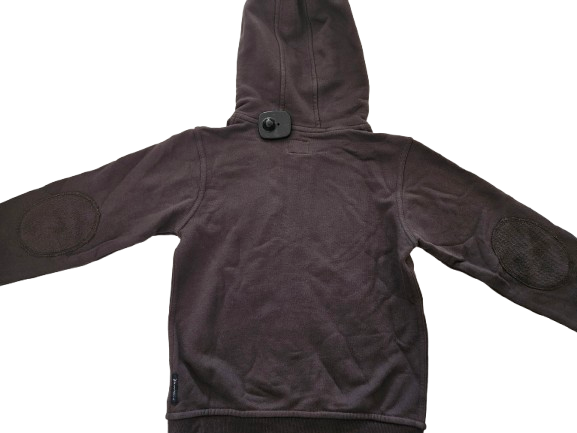 Boys Sweatshirt - Armani Junior kidswear - Brown Zipped up Hoodie