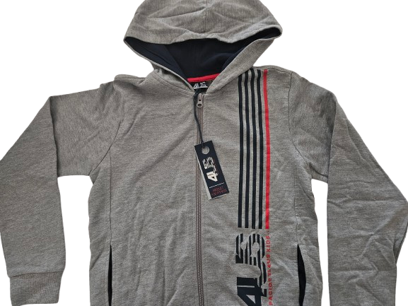 Boys Sweatshirt-  Cesare Paciotti Kids - Gray Zipped Up Hoodie