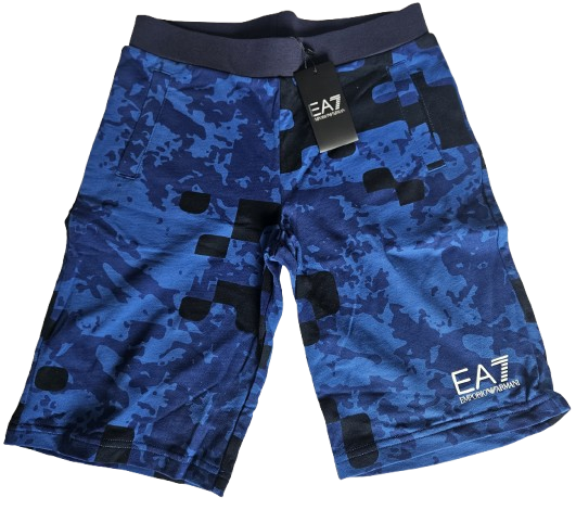 Boys Shorts - EA7 kidswear - Blue-Black Bermuda