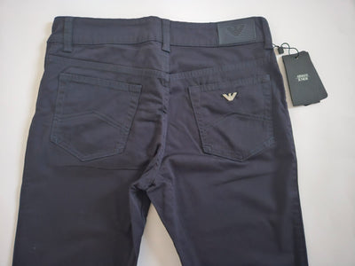 Boys Pants - Armani Junior kidswear - Navy Cotton