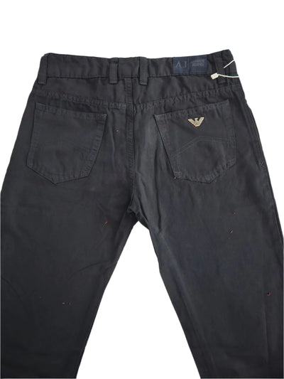 Boys Pants - Armani Junior kidswear - Black-Navy Cotton